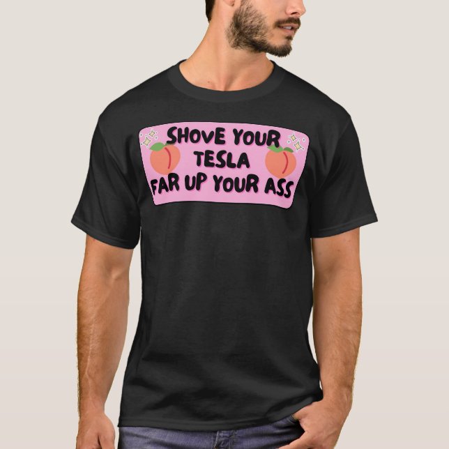 Tesla Bumper Sticker  T-Shirt (Front)