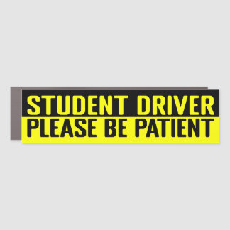 tesla bumper student driver please be patient car magnet