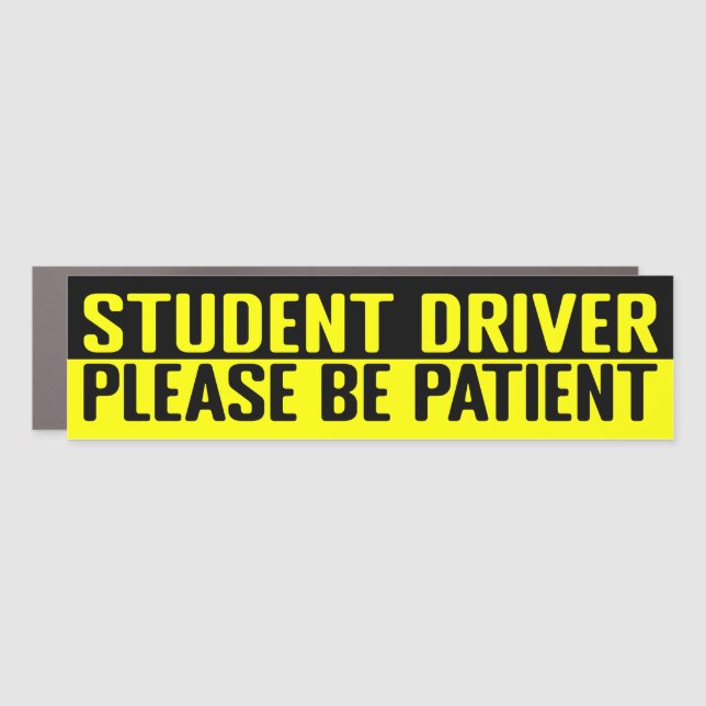tesla bumper student driver please be patient car magnet (Front)