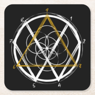 Tesla Code Square Paper Coaster