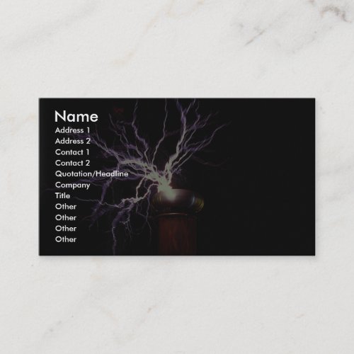Tesla coil arcing business card templates