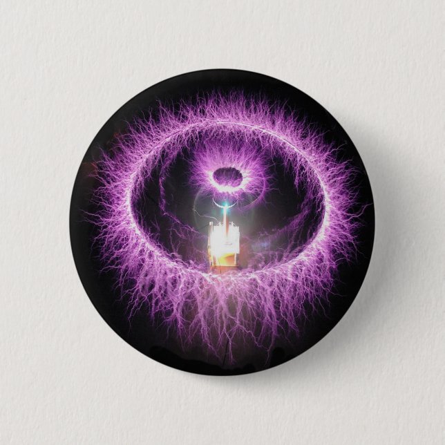 Tesla Coil Pinback Button (Front)