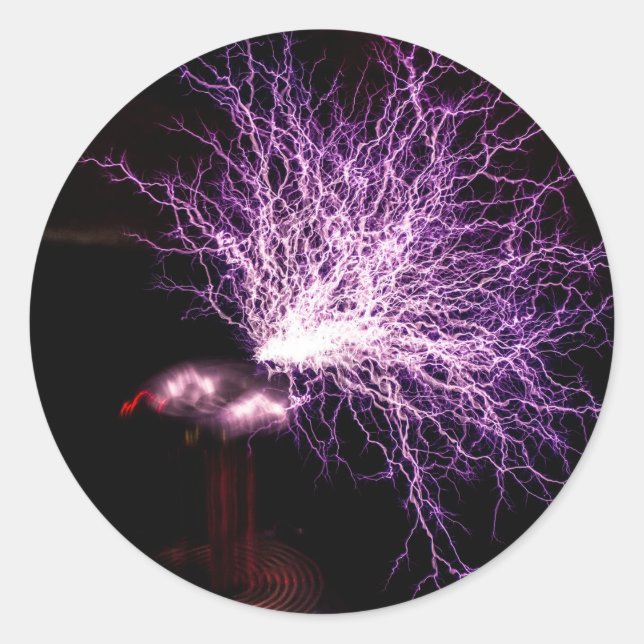 Tesla Coil Plasma Classic Round Sticker (Front)
