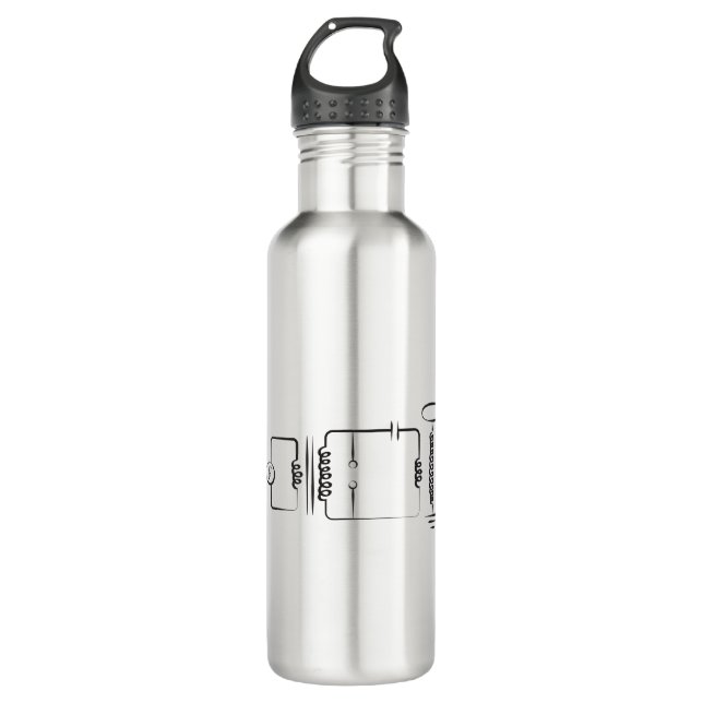 Tesla Coil Stainless Steel Water Bottle (Front)