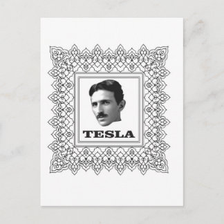 tesla in a box postcard