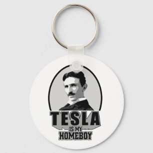 Tesla Is My Homeboy Keychain