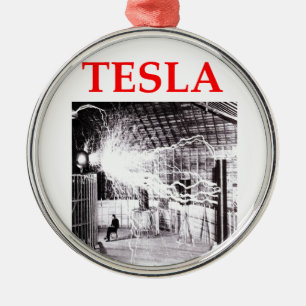 tesla metal ornament