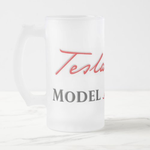 Tesla Model S scripted on a Frosted Mug Frosted Glass Beer Mug
