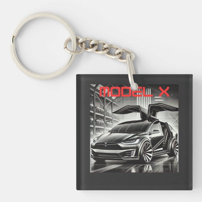 Tesla Model X Electric SUV Design | Futuristic EV Keychain (Front)