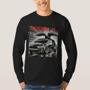Tesla Model X Electric SUV Design   Futuristic EV T-Shirt