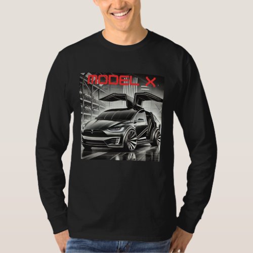 Tesla Model X Electric SUV Design | Futuristic EV T-Shirt