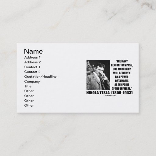 Customizable Tesla Our Machinery Driven Power Obtainable At Any Business Card Templates