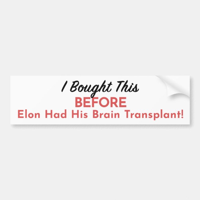 Tesla Owner's Lament Bumper Sticker (Front)