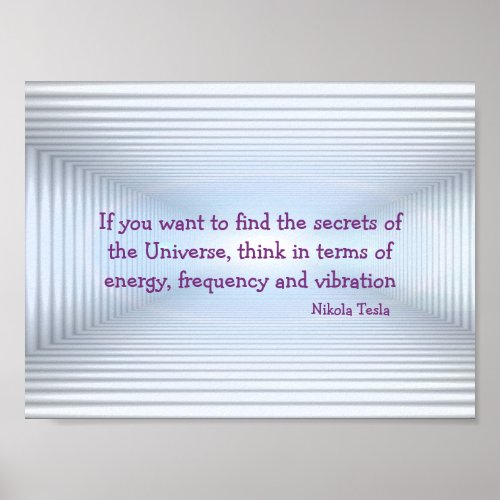 Tesla Quote Energy Metaphysical Poster