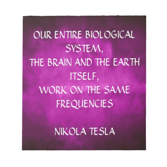 Tesla Quote On Purple Notepad (Front)