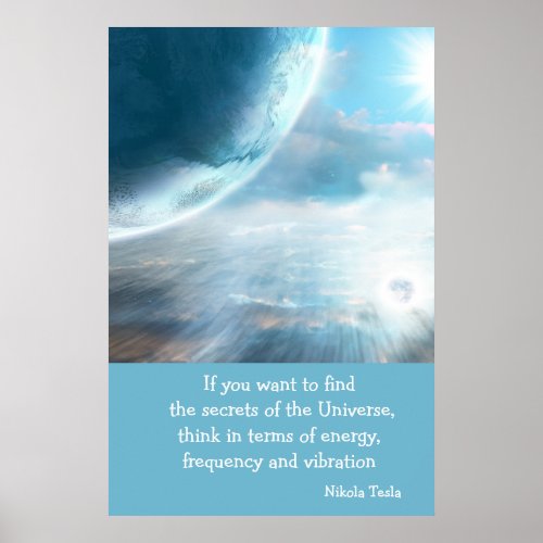 Tesla Quote Secrets of the Universe Poster