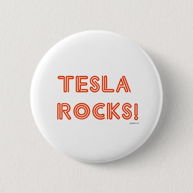 Tesla Rocks! Button (Front)