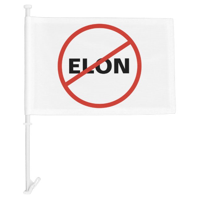 Tesla - Simple ANTI ELON Car Flag (Front)