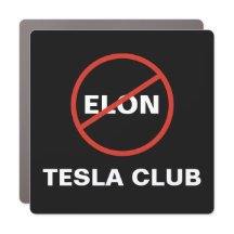 Tesla - Square ANTI ELON TESLA CLUB - black