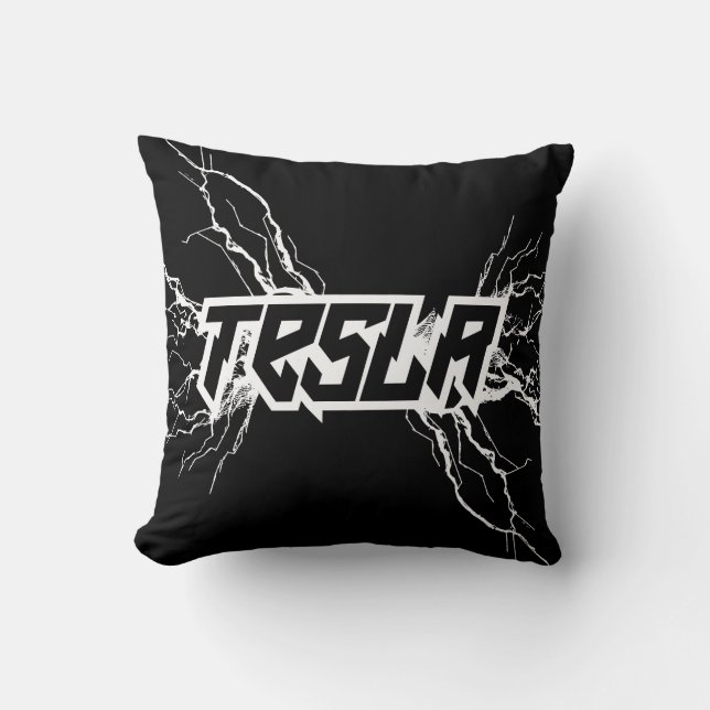 Tesla Throw Pillow (Front)