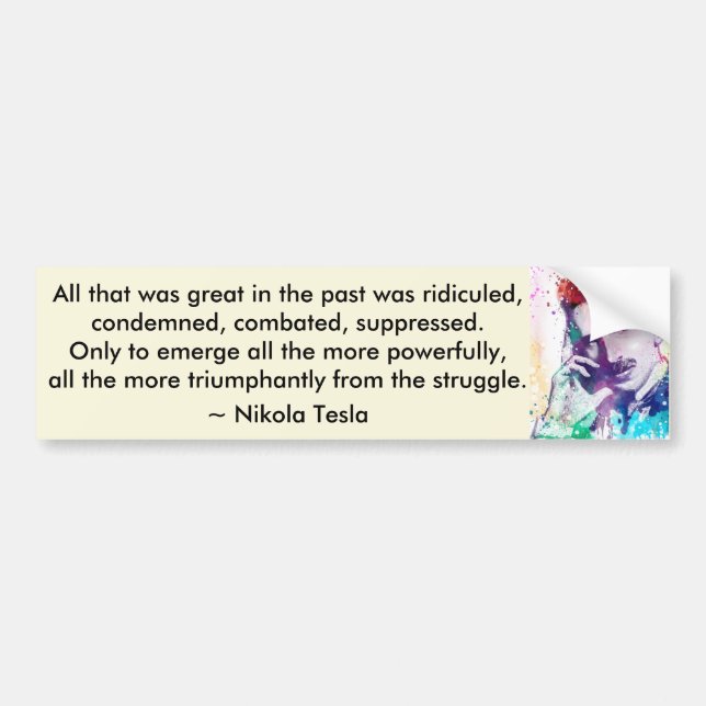 Tesla Triumphant Bumper Sticker (Front)