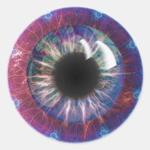 Tesla's Eye Fractal Design Classic Round Sticker