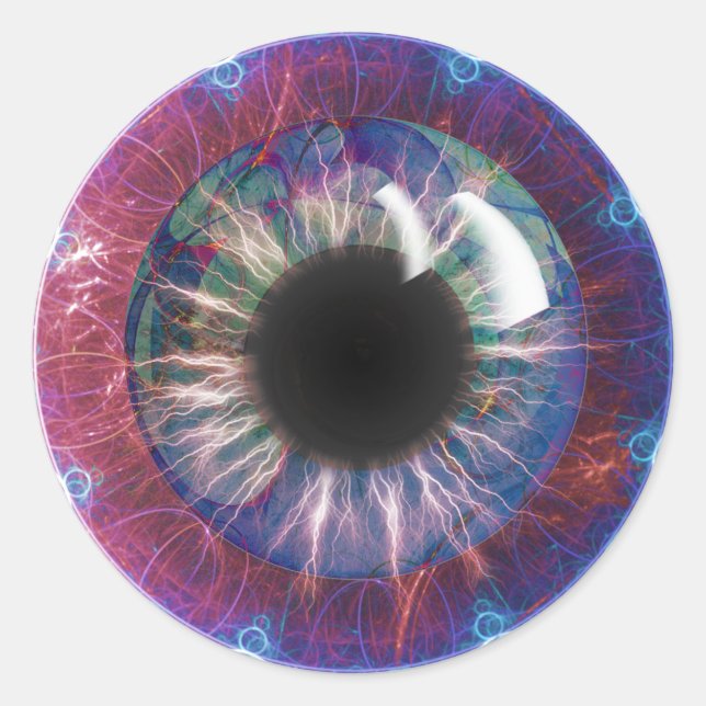 Tesla's Eye Fractal Design Classic Round Sticker (Front)