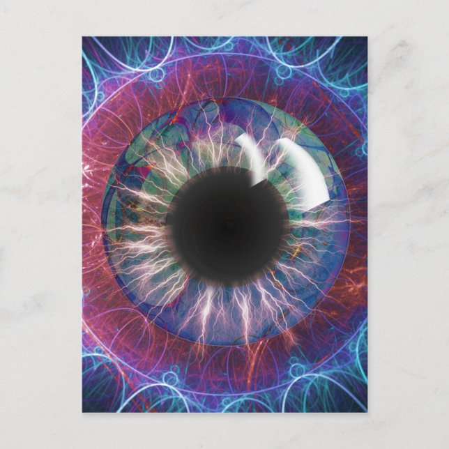 Tesla's Eye Fractal Design Postcard (Front)