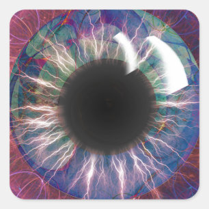 Tesla's Eye Fractal Design Square Sticker