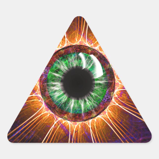 Tesla's Other Eye Fractal Art Triangle Sticker (Front)
