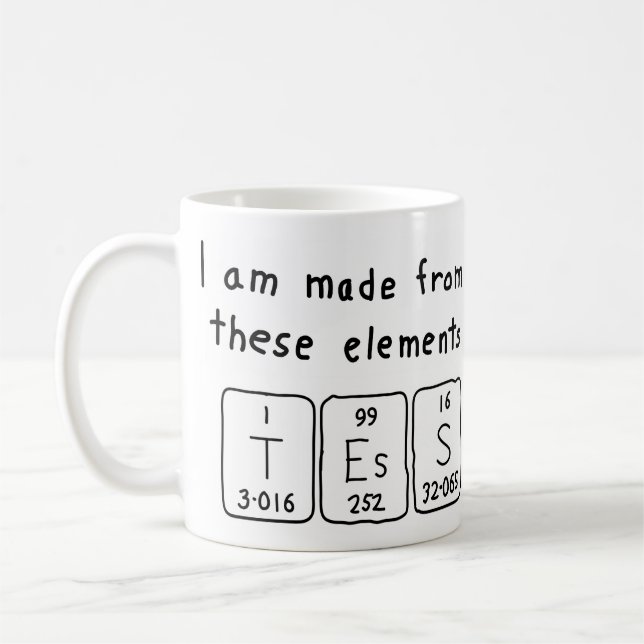 Tess periodic table name mug (Left)