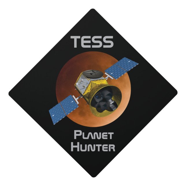 TESS Planet Hunter Spacecraft Graduation Cap Topper (Front)