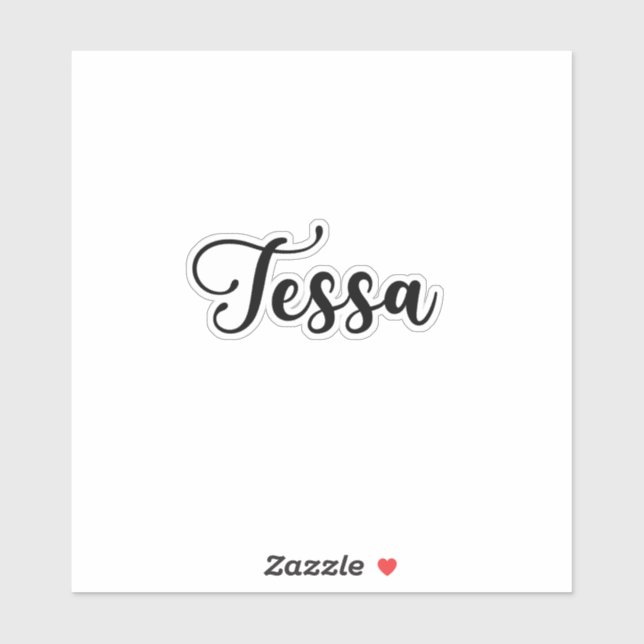 Tessa Name - Handwritten Calligraphy Sticker | Zazzle