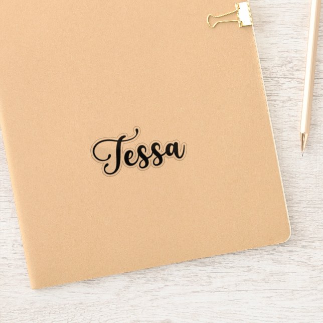 Tessa Name - Handwritten Calligraphy Sticker | Zazzle