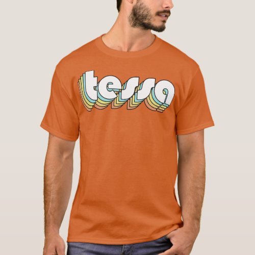 Tessa Retro Rainbow Typography Faded Style T_Shirt