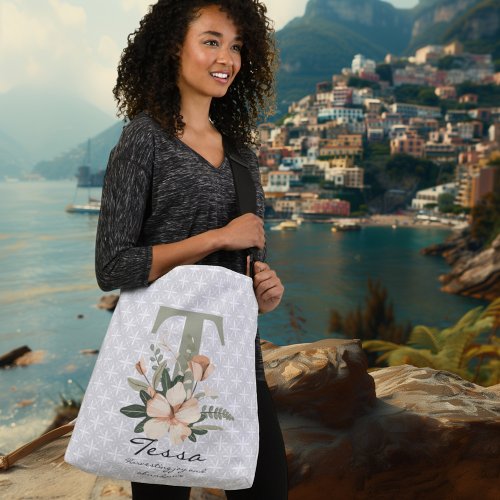 Tessas Abundant Flourish _ Boho Floral Monogram Crossbody Bag