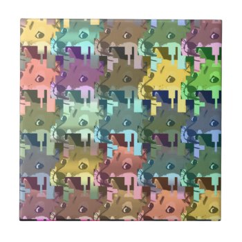 Tesselated Doge Art Ceramic Tile by CosmicDogecoin at Zazzle