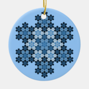 Tessellated Koch Snowflakes Ceramic Ornament