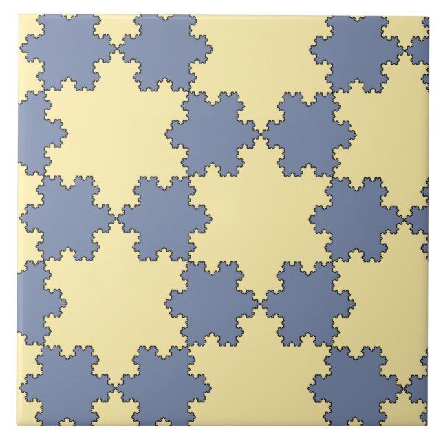 Tessellated Koch Snowflakes (Fractal Pattern) Ceramic Tile (Front)