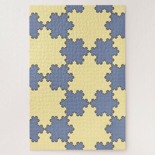 Tessellated Koch Snowflakes Fractal Pattern Jigsaw Puzzle