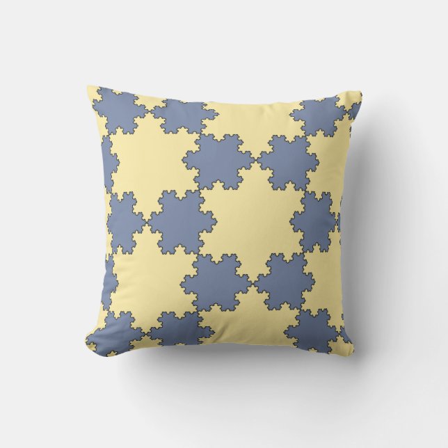 Tessellated Koch Snowflakes (Fractal Pattern) Throw Pillow (Front)
