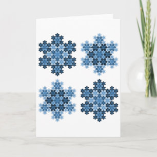 Tessellated Koch Snowflakes Holiday Card