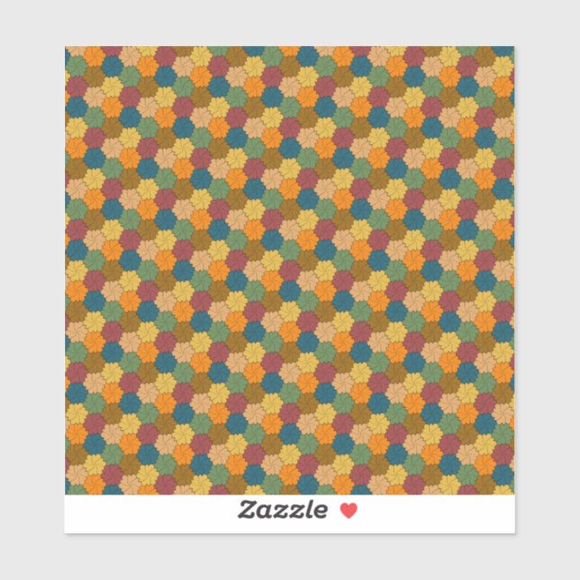 Tessellated Multi-colored Flower Wheel Pattern Sticker (Sheet)