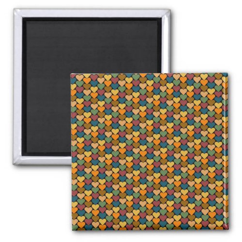 Tessellated Multi_colored Heart Pattern Design Magnet