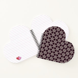 Tessellated Quilt Heart Shaped Notebook