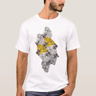Tessellation of tiger and bat tiles (YWGL_BW) T-Shirt
