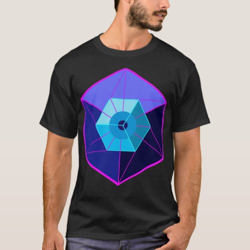 Tesseract 4D Hypercube  T_Shirt