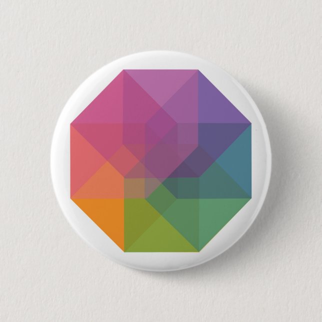 Tesseract (pastel rainbow) button (Front)