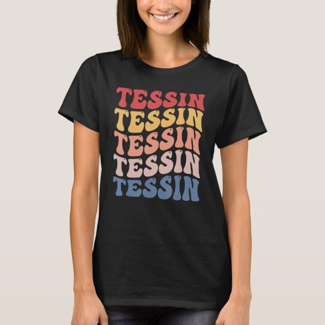 Tessin City Groovy Retro T-Shirt (Front)