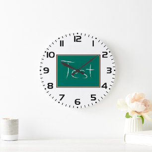 Test Chalkboard School Classroom Large Clock